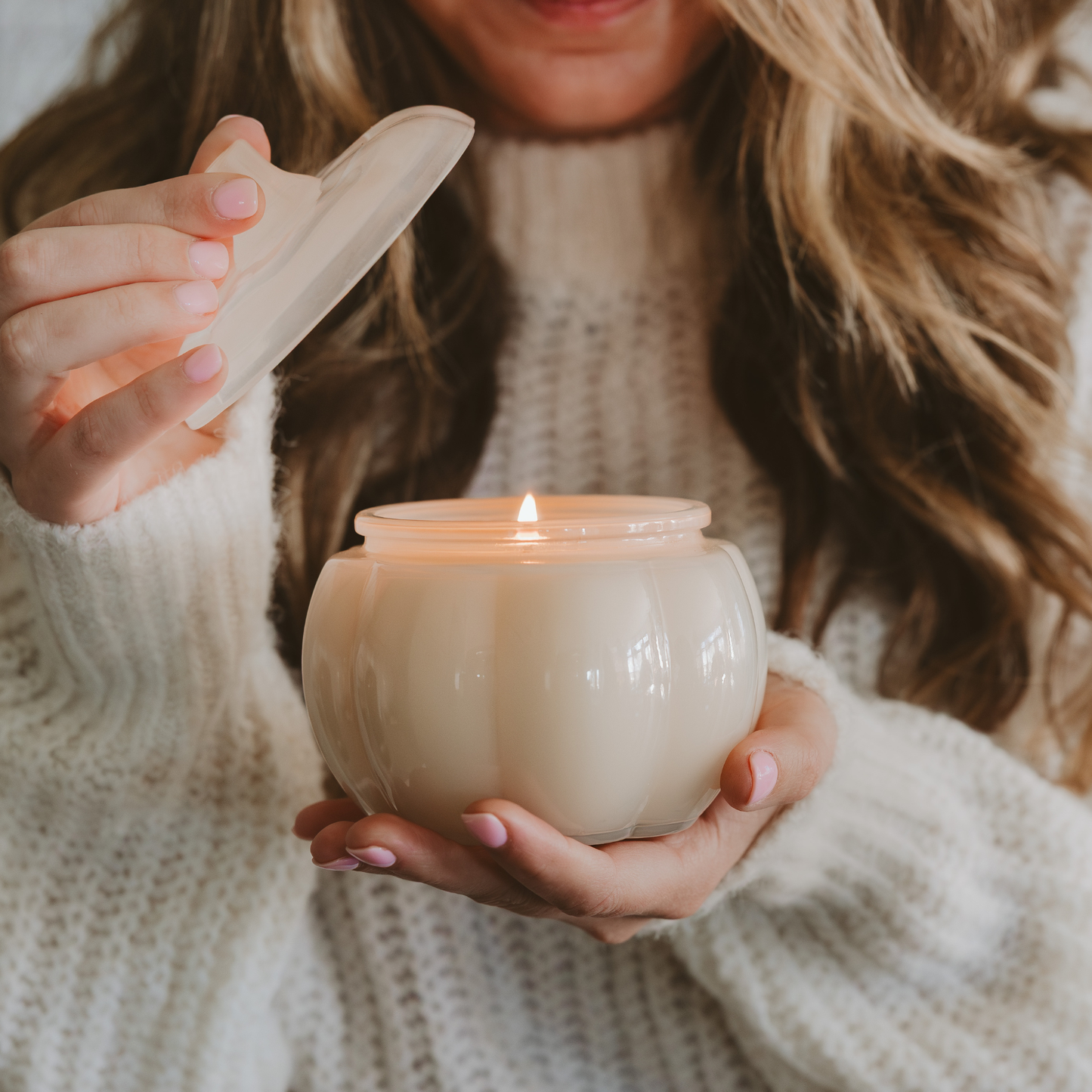 Warm and Cozy Soy Candle - 20oz White Pumpkin Jar