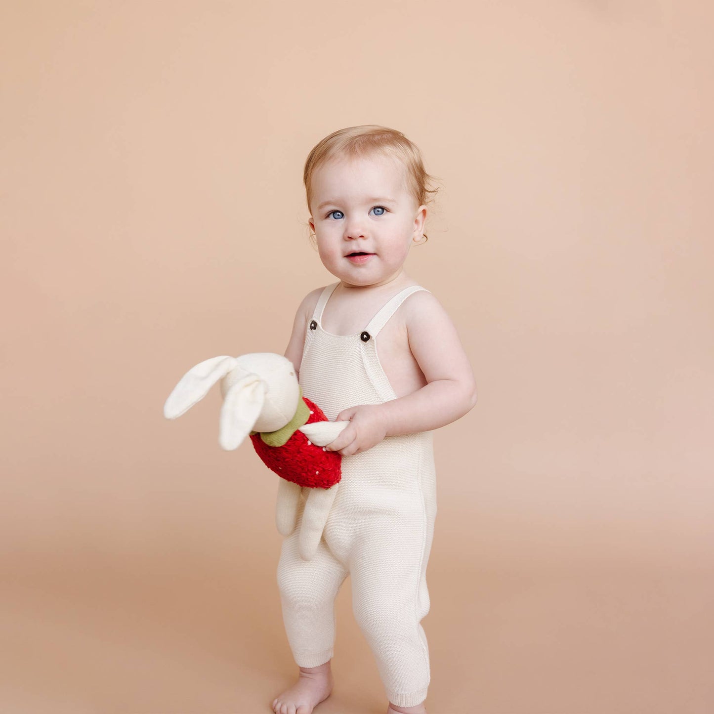 Cotton Overalls Cream Organic Baby: 3-6M