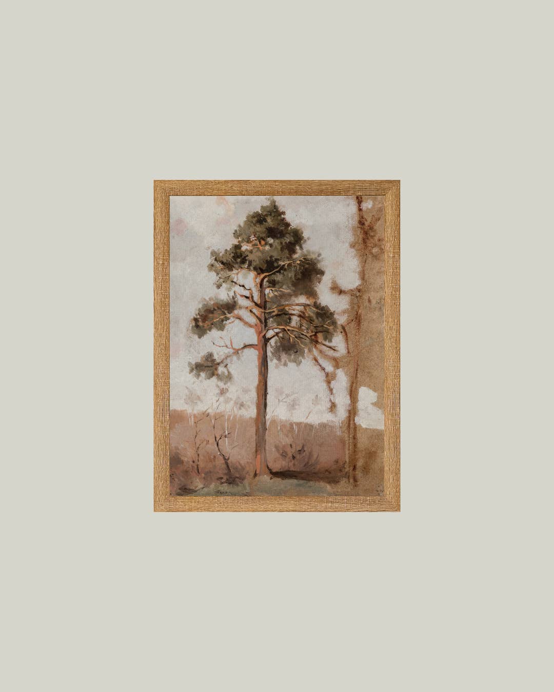 Forest Pine Framed Antique Art: 7x9