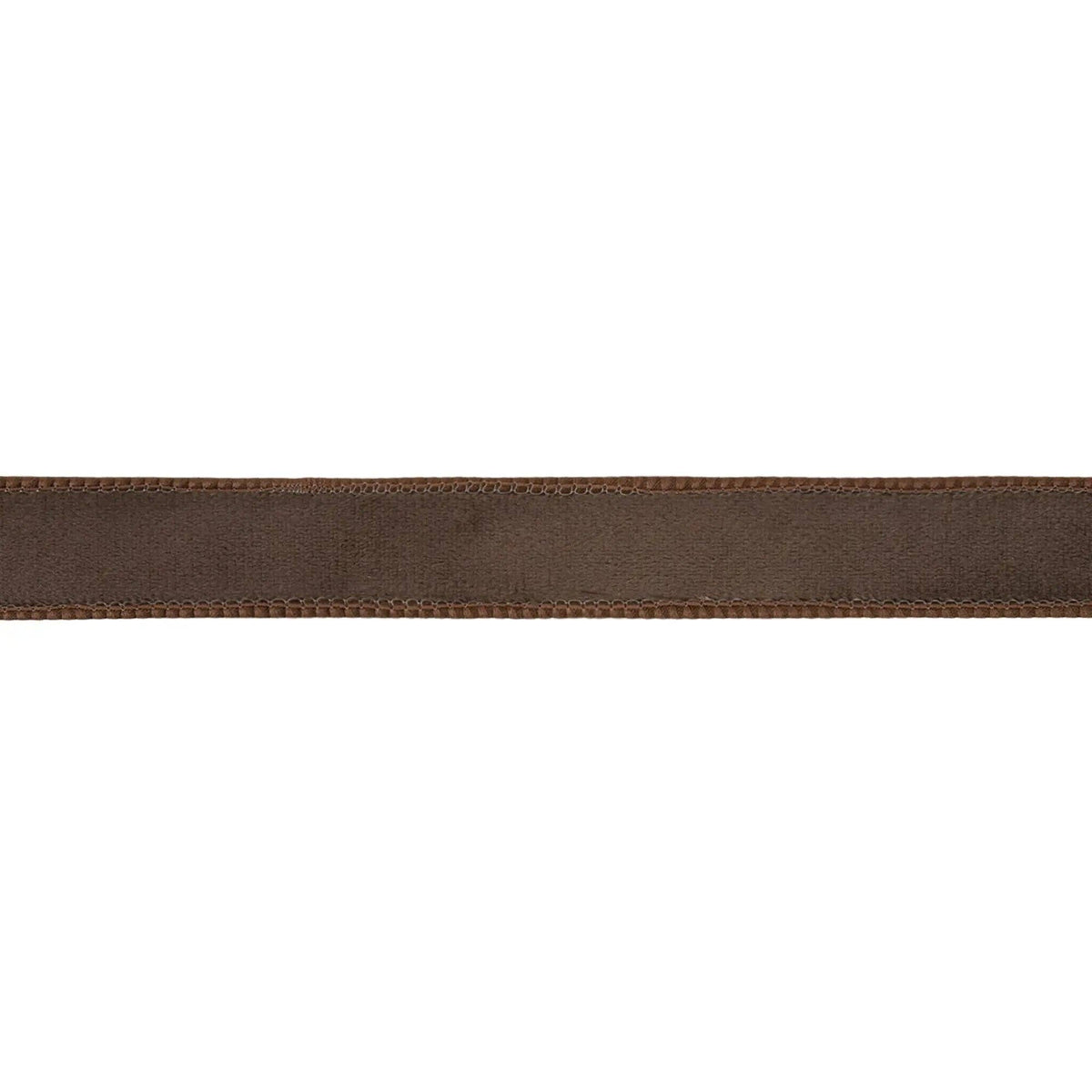 1" Reversible Classic Velvet Wired Ribbon | Brown w/ Brown Shimmer Backing | 10 Yard Roll