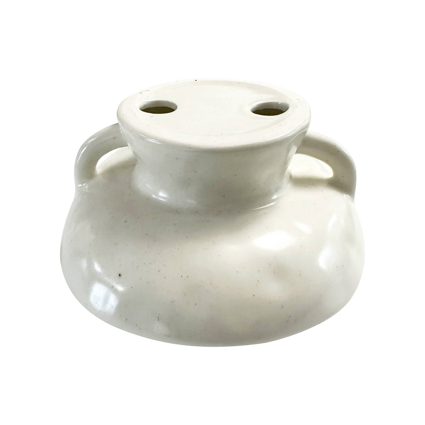 White Ceramic Fruit Bowl, 3.5" x 8" x 9"