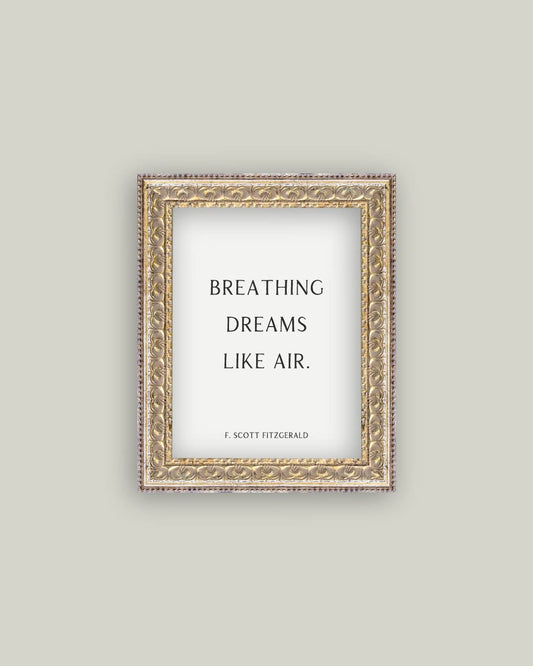 Breathing Dreams Like Air Framed Antique Print: 8x10