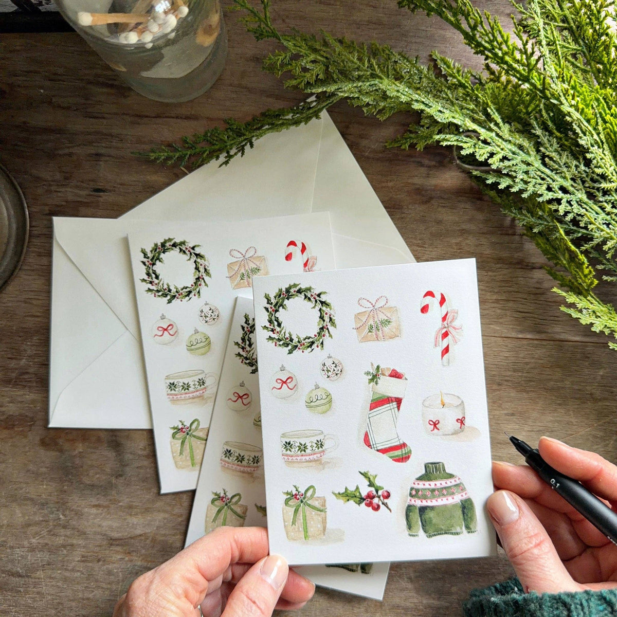 Classic christmas notecard set