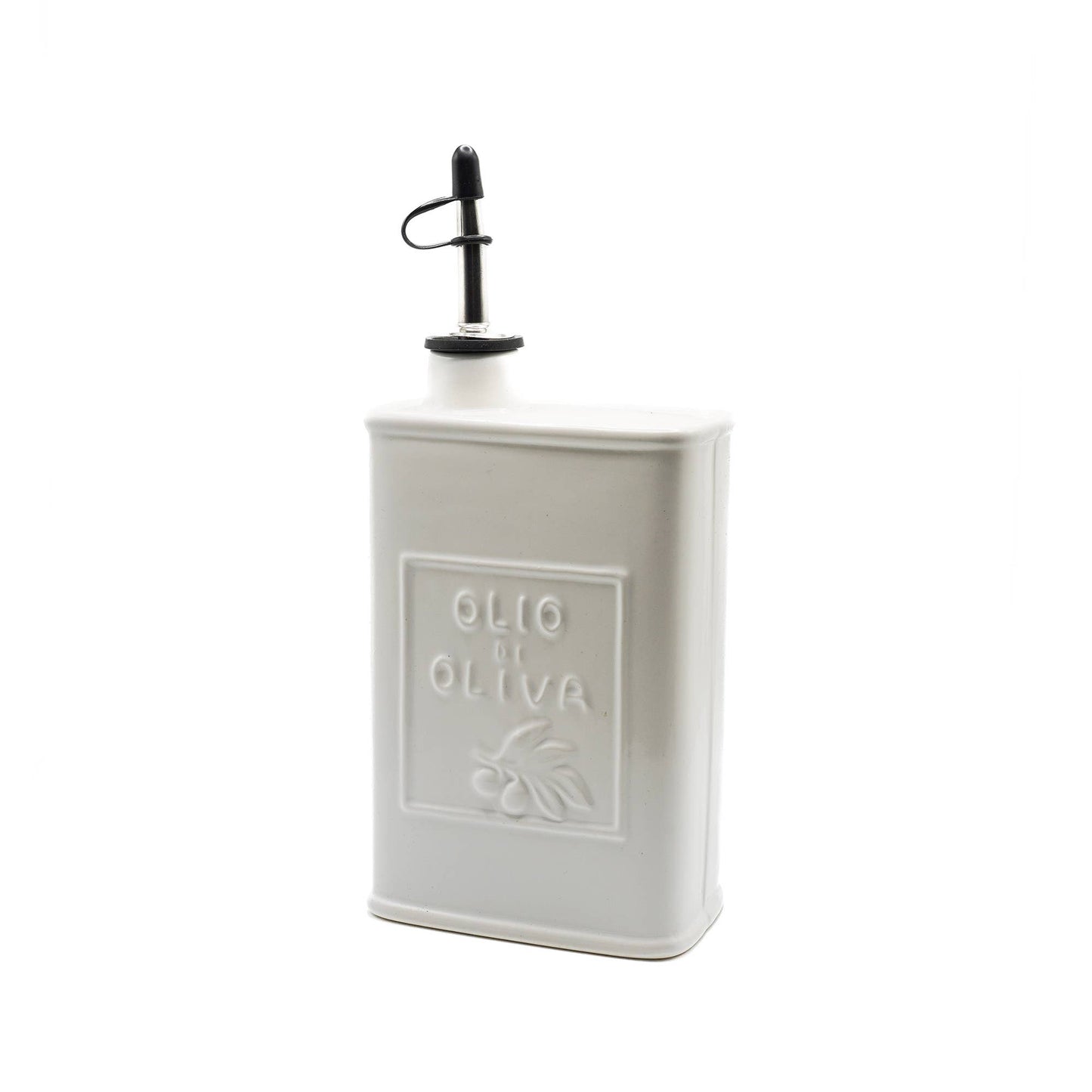 White Ceramic Olive Oil Can, 17 oz/500 ML