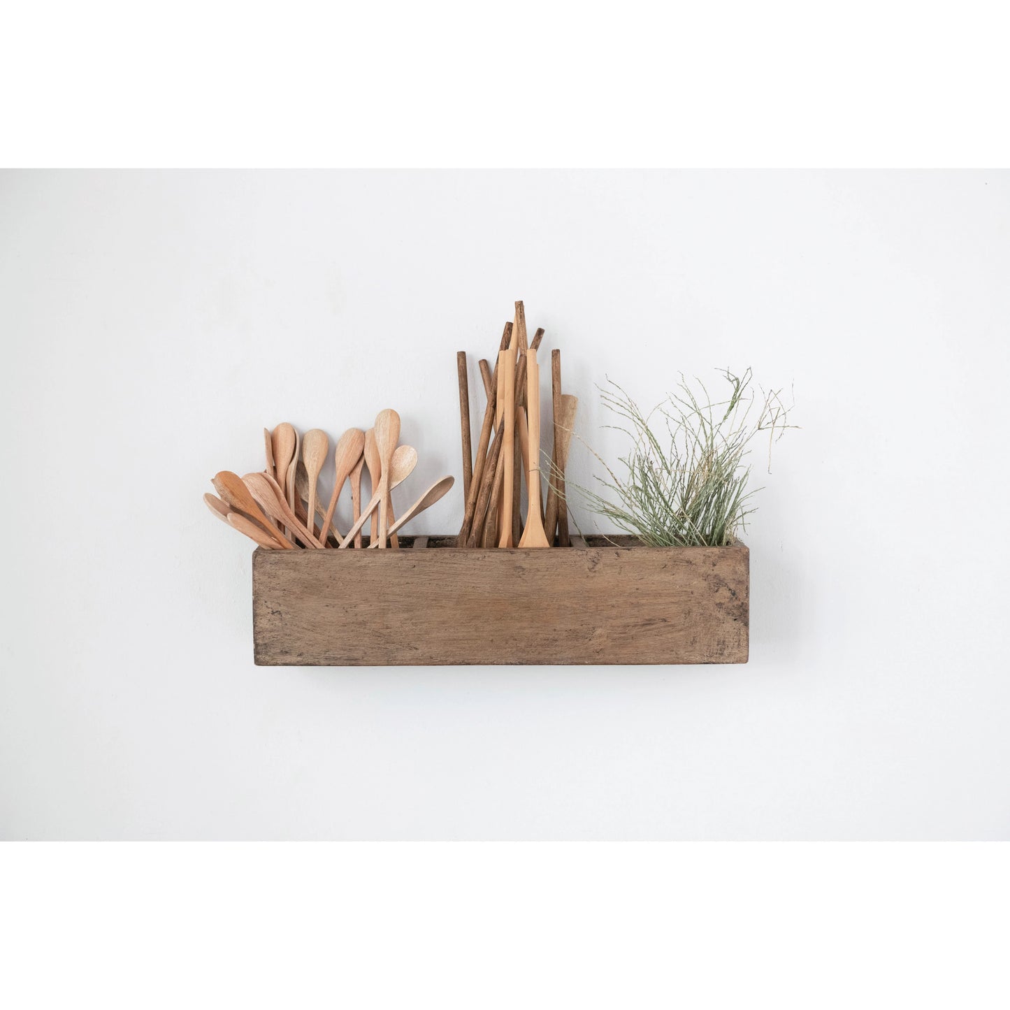 Reclaimed Wood Wall Container with 3 Sections