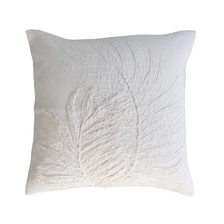 Botanical Embroidery Pillow
