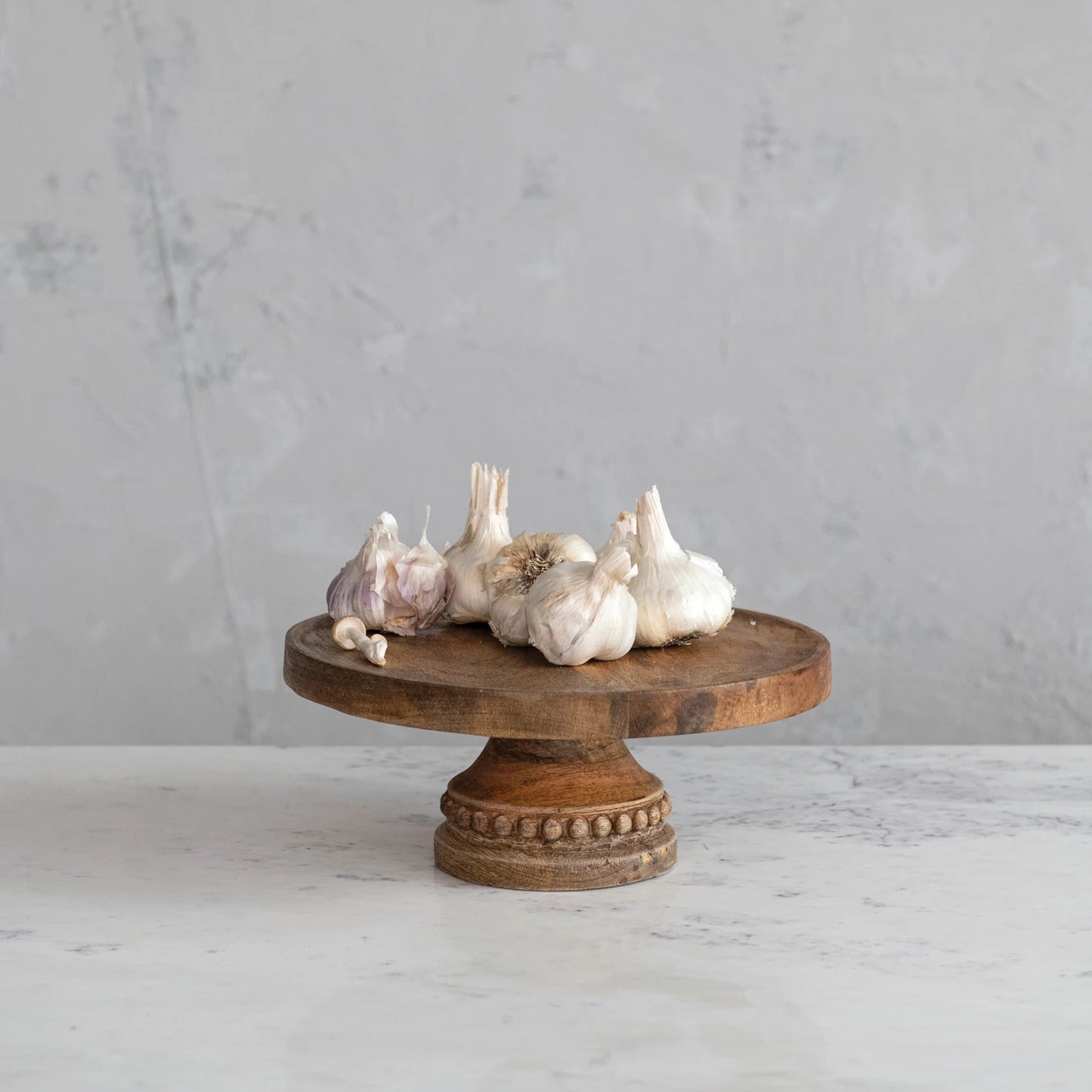 Hand-Carved Mango Wood Pedestal