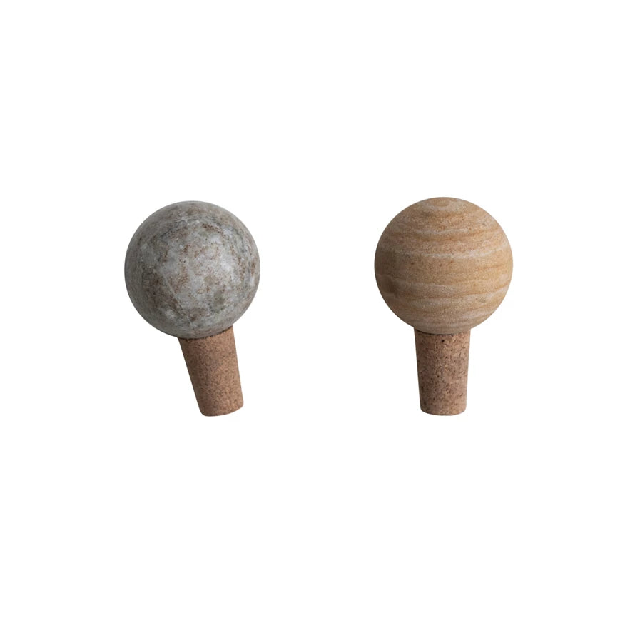Marble & Cork Bottle Stopper