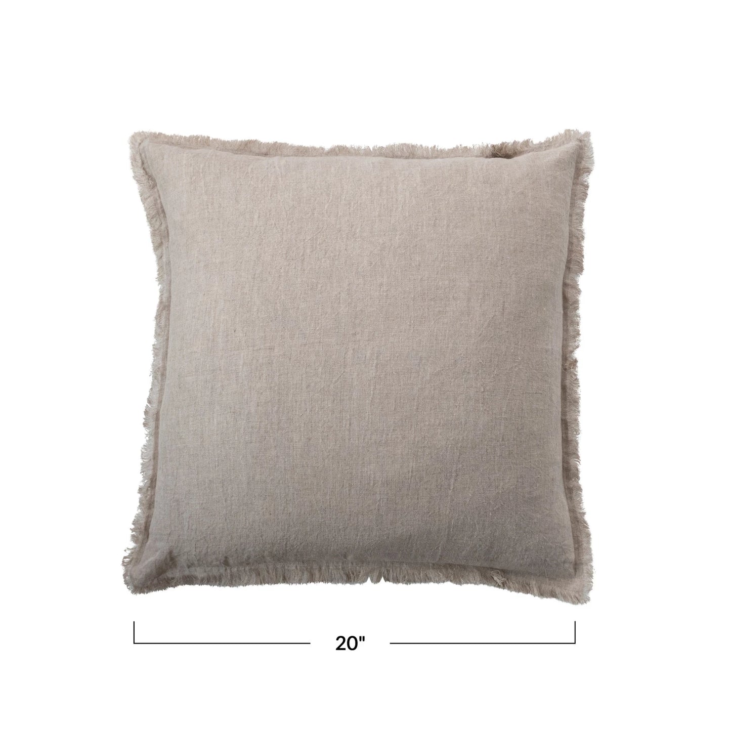 20" Square Stonewashed Linen Pillow