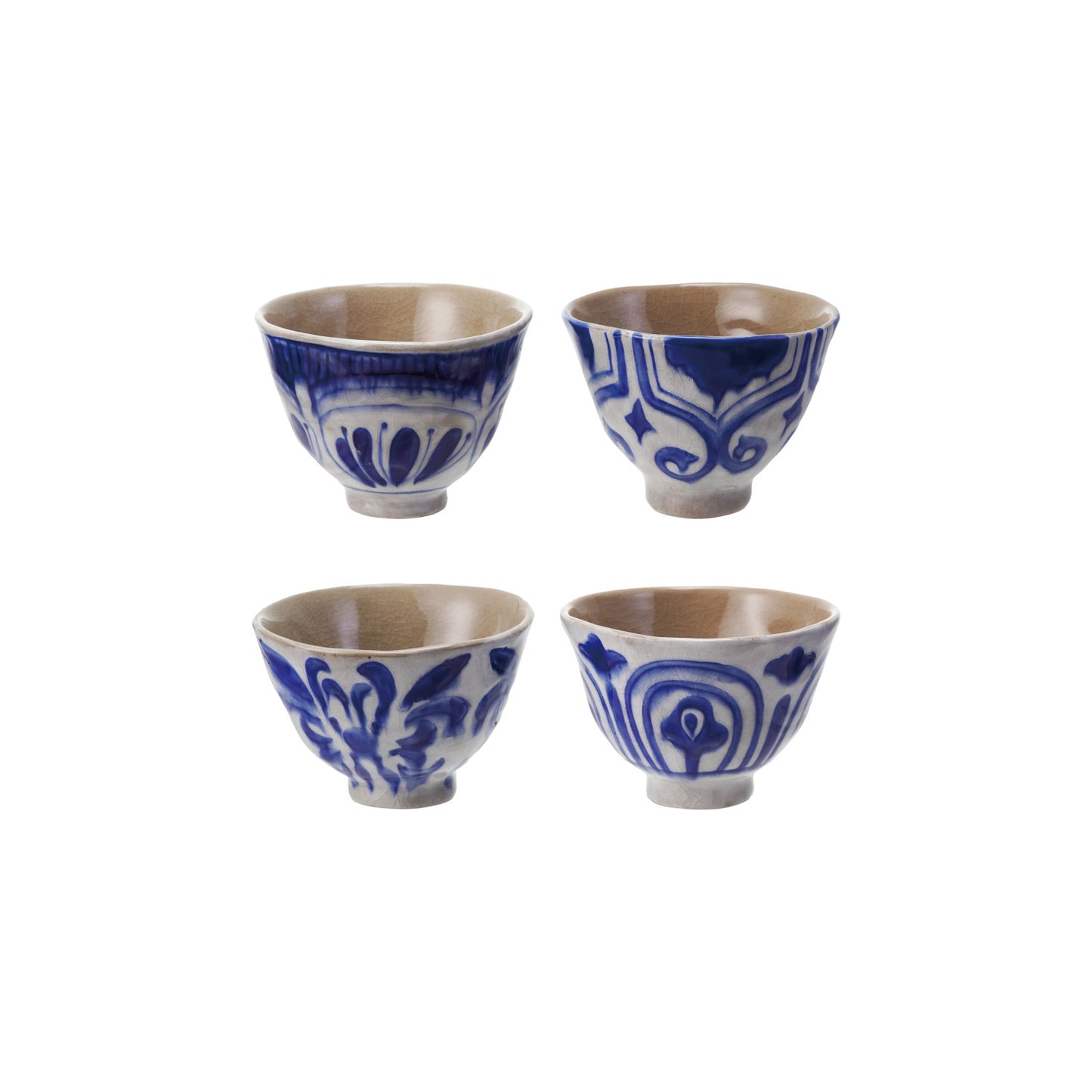 10 oz. Hand-Painted Stoneware Bowl/Teacup, 4 Styles (Each Varies)