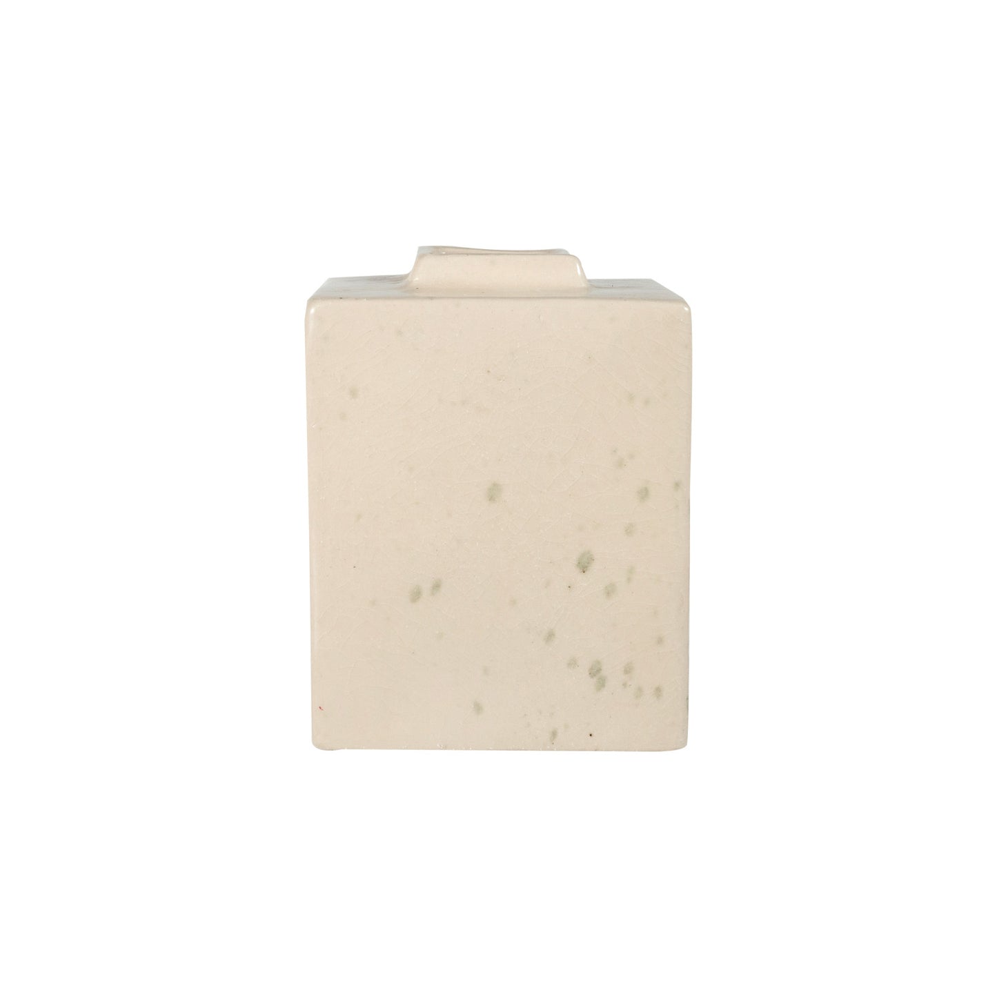 Stoneware Vase, Reactive Crackle Glaze, Cream Color (Each One Will Vary)