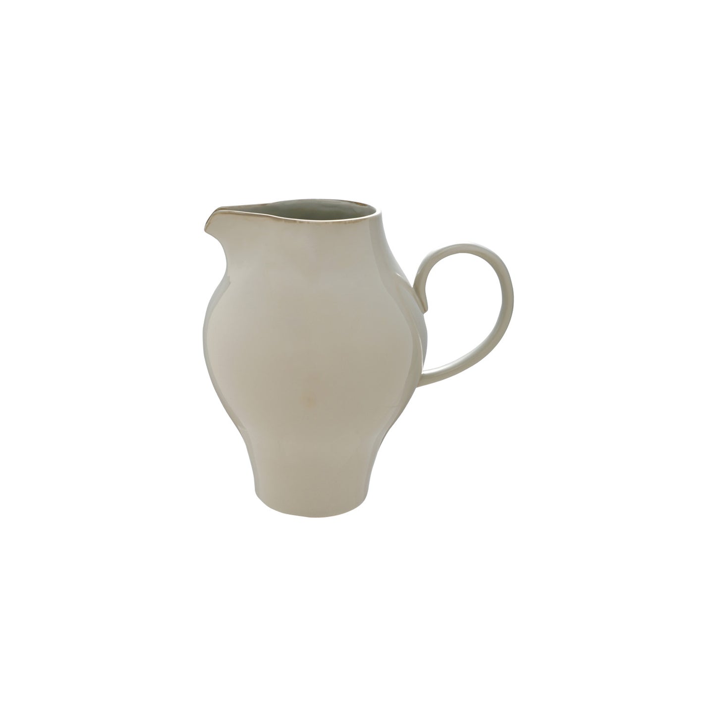 4 Quart Stoneware Vintage Reproduction Pitcher, White (Each One Will Vary)