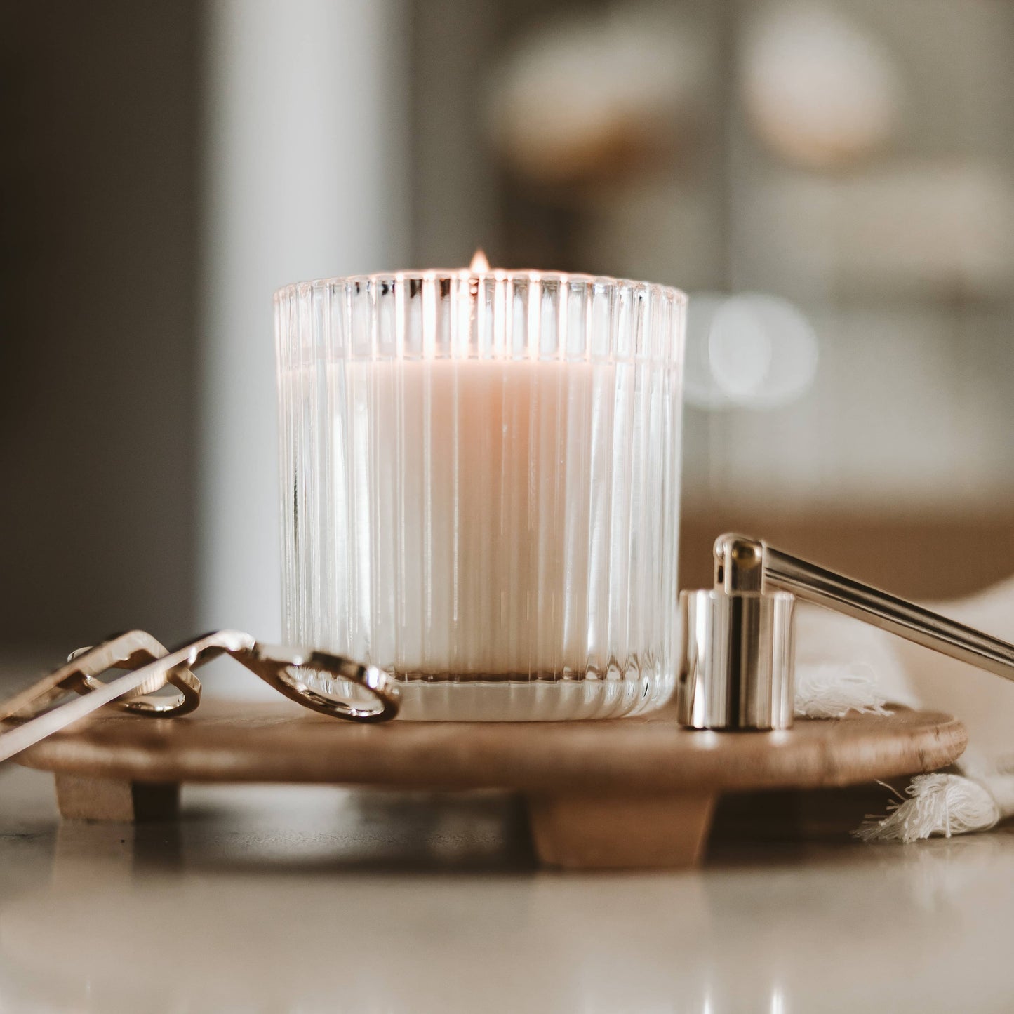 Spa Day 11 oz Soy Candle, Fluted Ribbed Jar