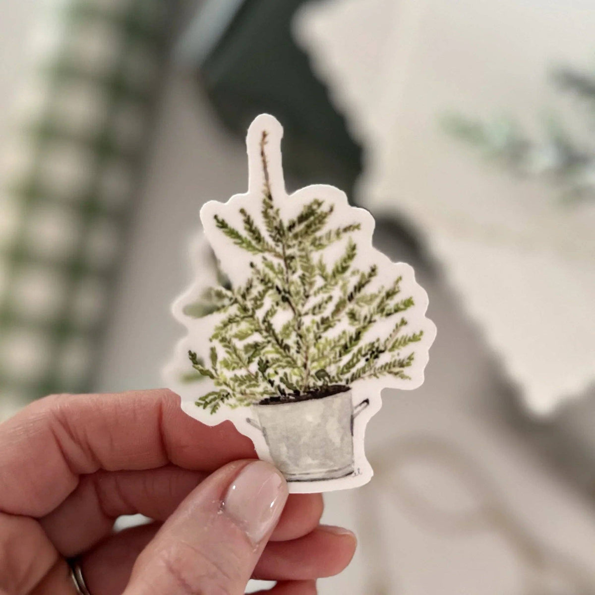 Potted tree sticker