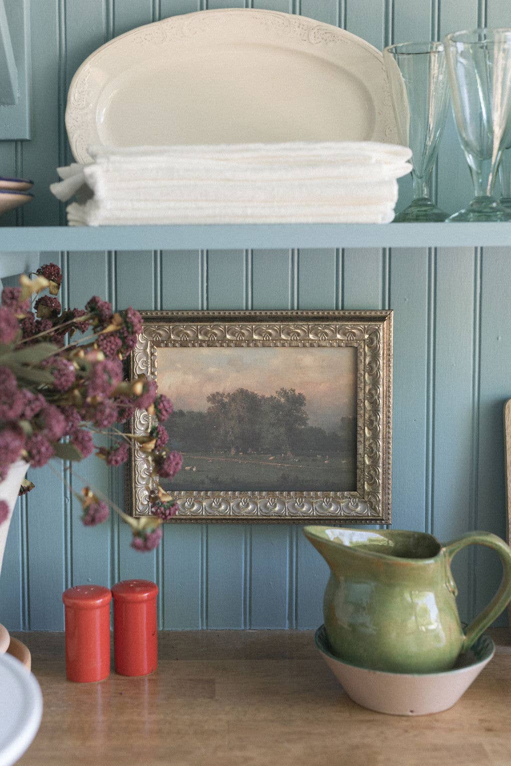 Sheep Farm Framed Antique Art: 16x12
