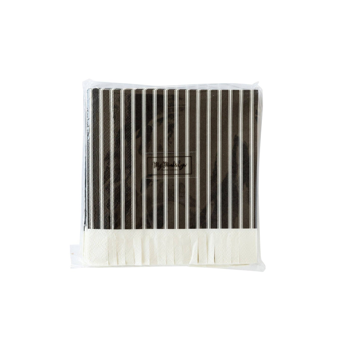 Black Ticking Fringe Napkin