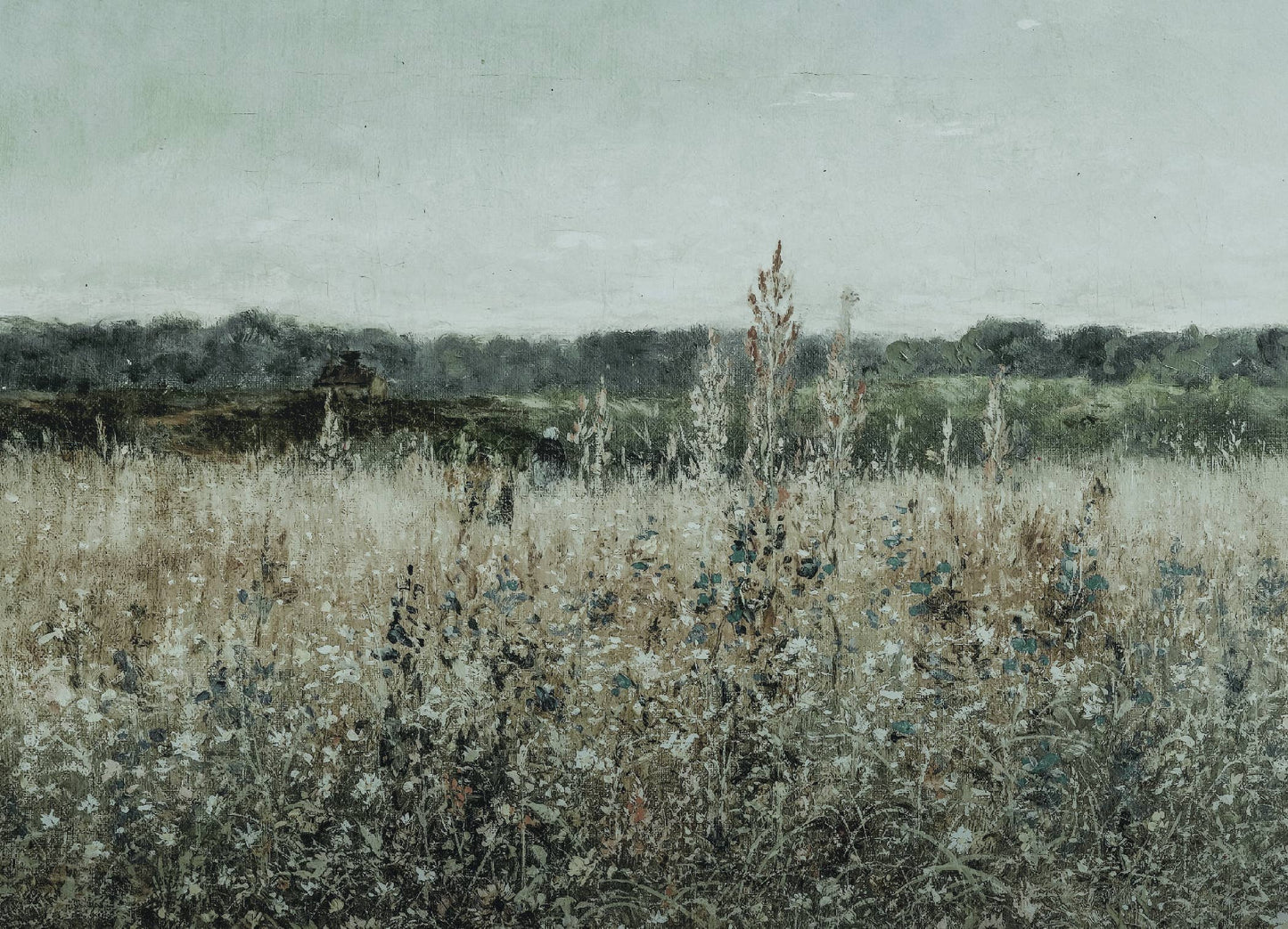 Wildflower Fields Vintage Art Print: 8x10in