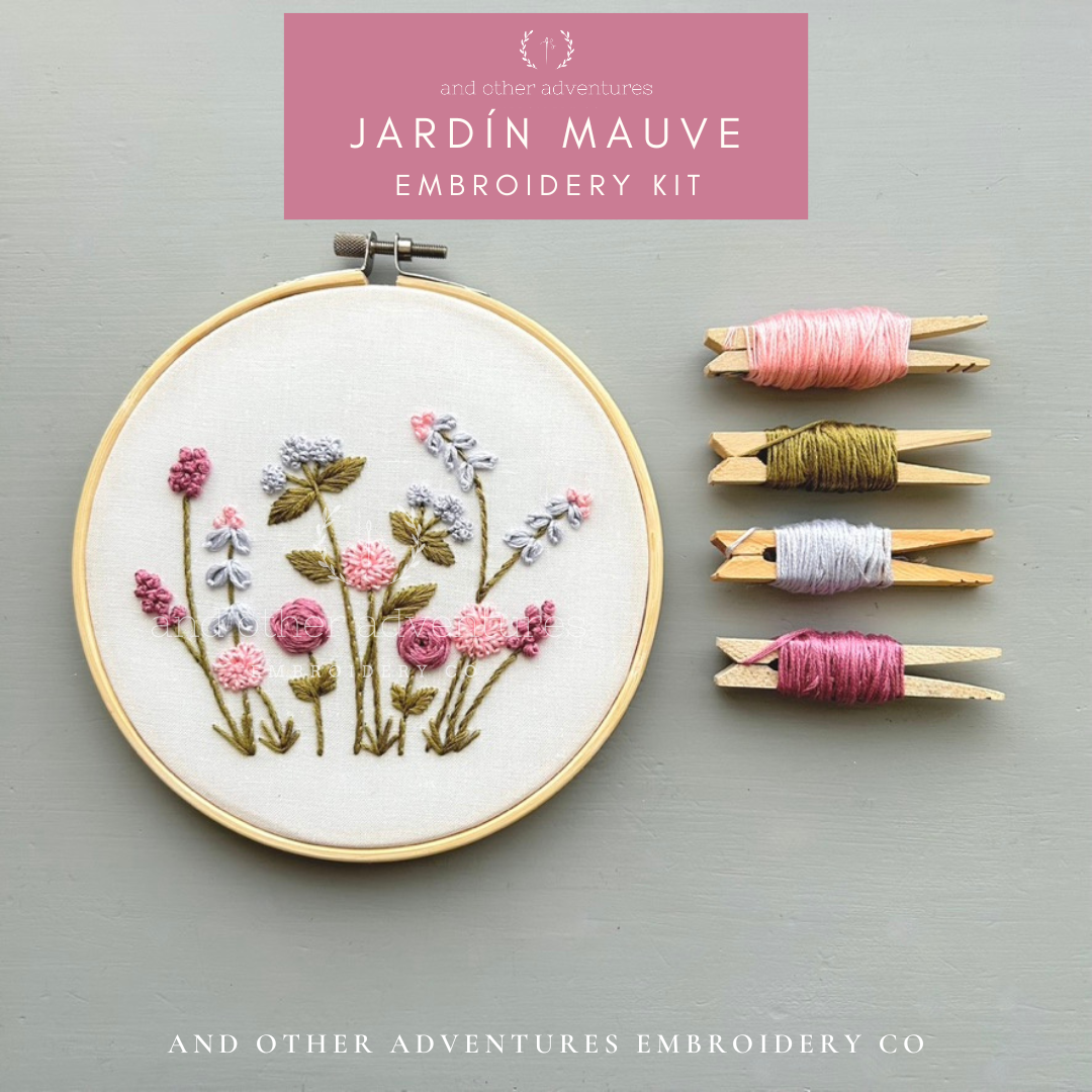 Hand Embroidery Kit - Jardín in Mauve