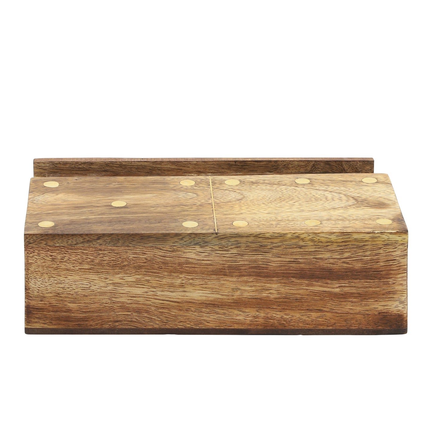 Mango Wood Pull-Out Drawer Domino Game Set