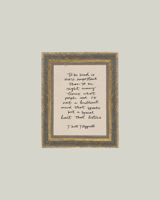To Be Kind Framed Antique Print: 8x10
