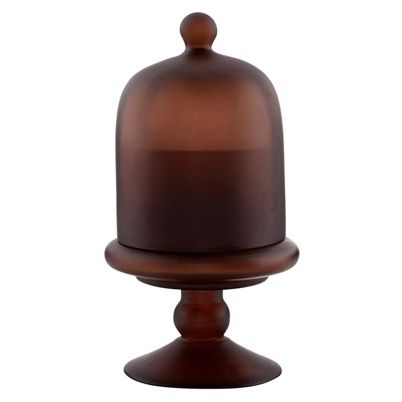 Brown Cloche Candle: Glass/ Wax / 3.25" Dia x 6.5" H