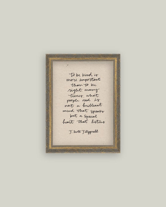 To Be Kind Framed Antique Print: 12x16