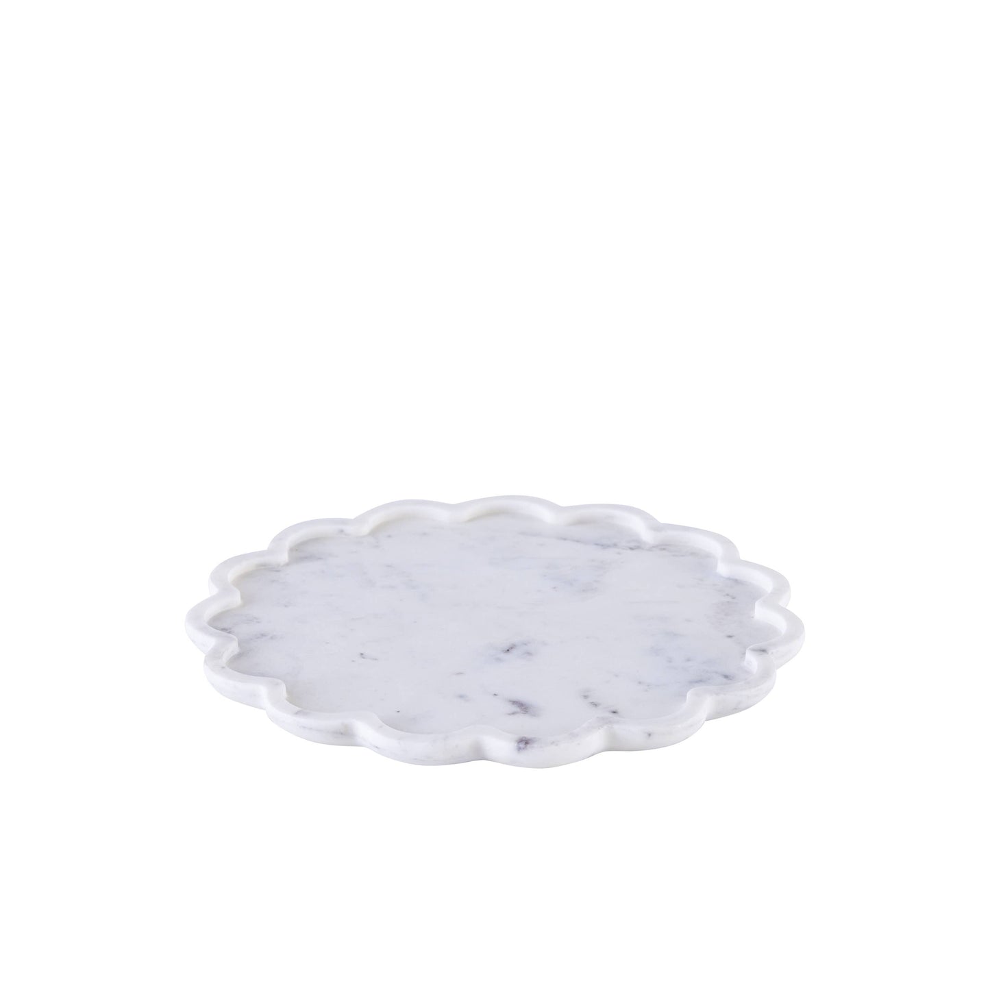 Medium Clover White Marble Round Platter