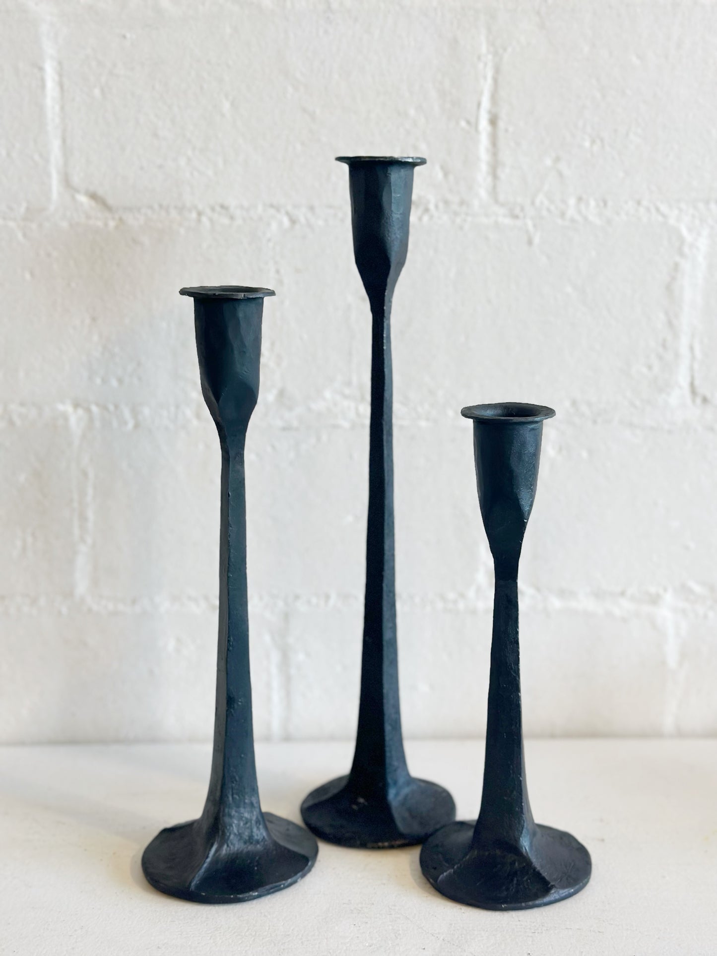 BLACK IRON CANDLE STICK HOLDERS