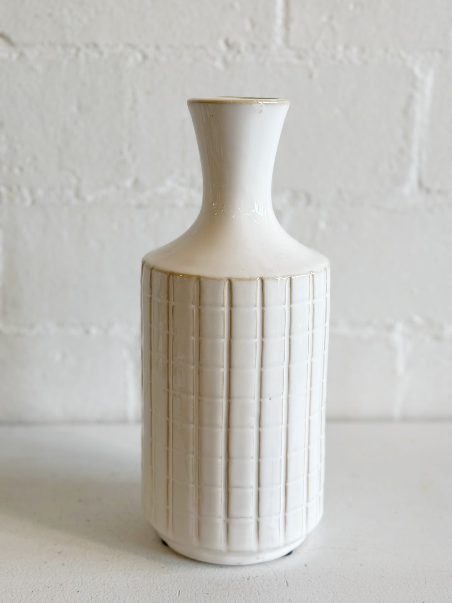 White Patterned Vase