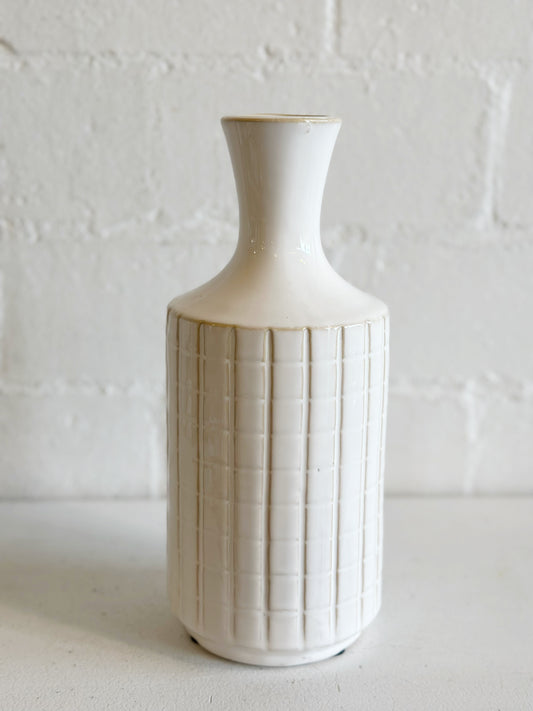 White Patterned Vase