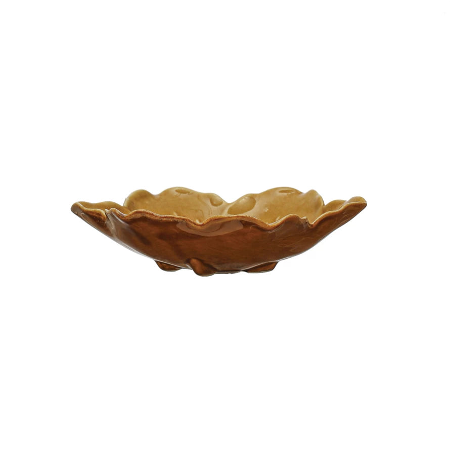 Round Stoneware Flower Plate