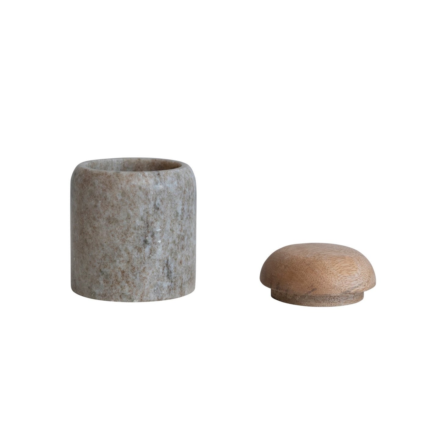 Marble Jar w/ Mango Wood Lid