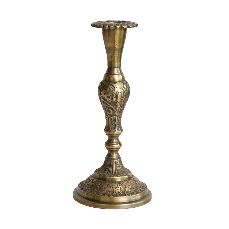 Antique Brass Taper Holder