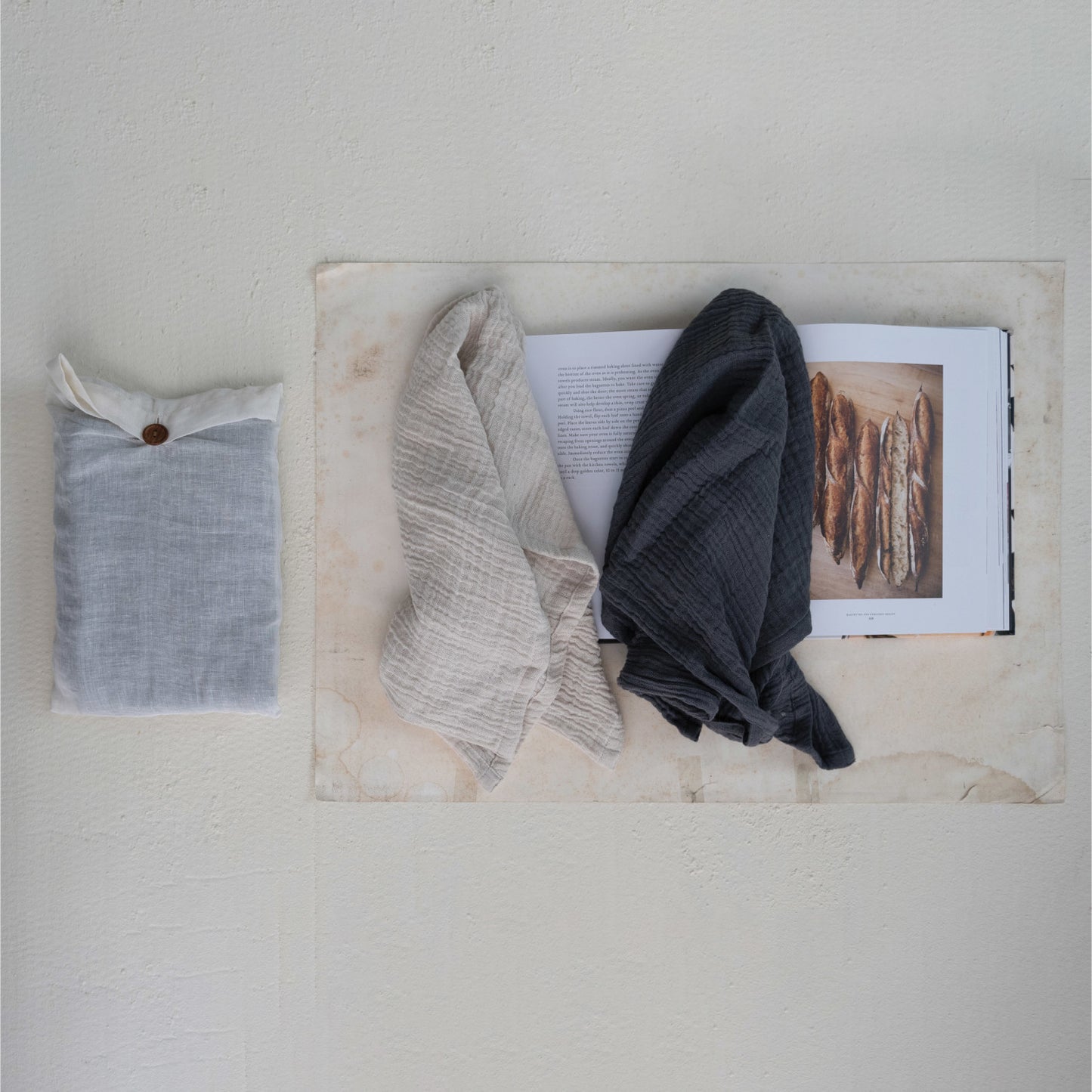 Cotton Double Cloth Tea Towels, Set of 2 in Bag
