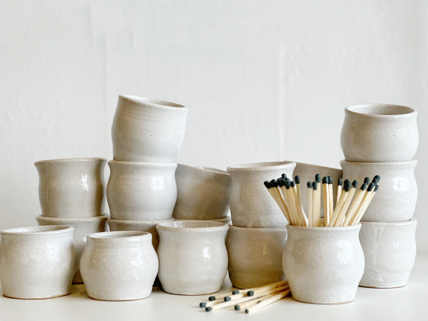 Stoneware Match or Toothpick Holder