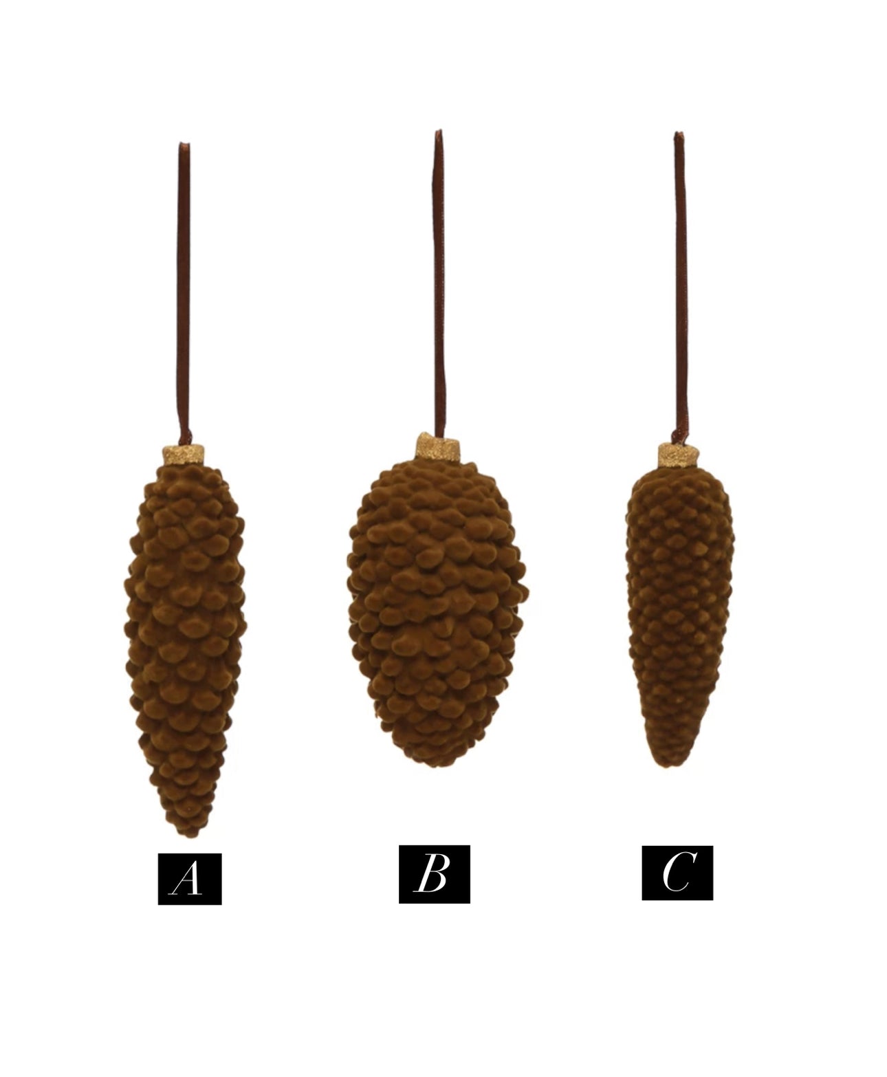 Flocked Pinecone Ornament