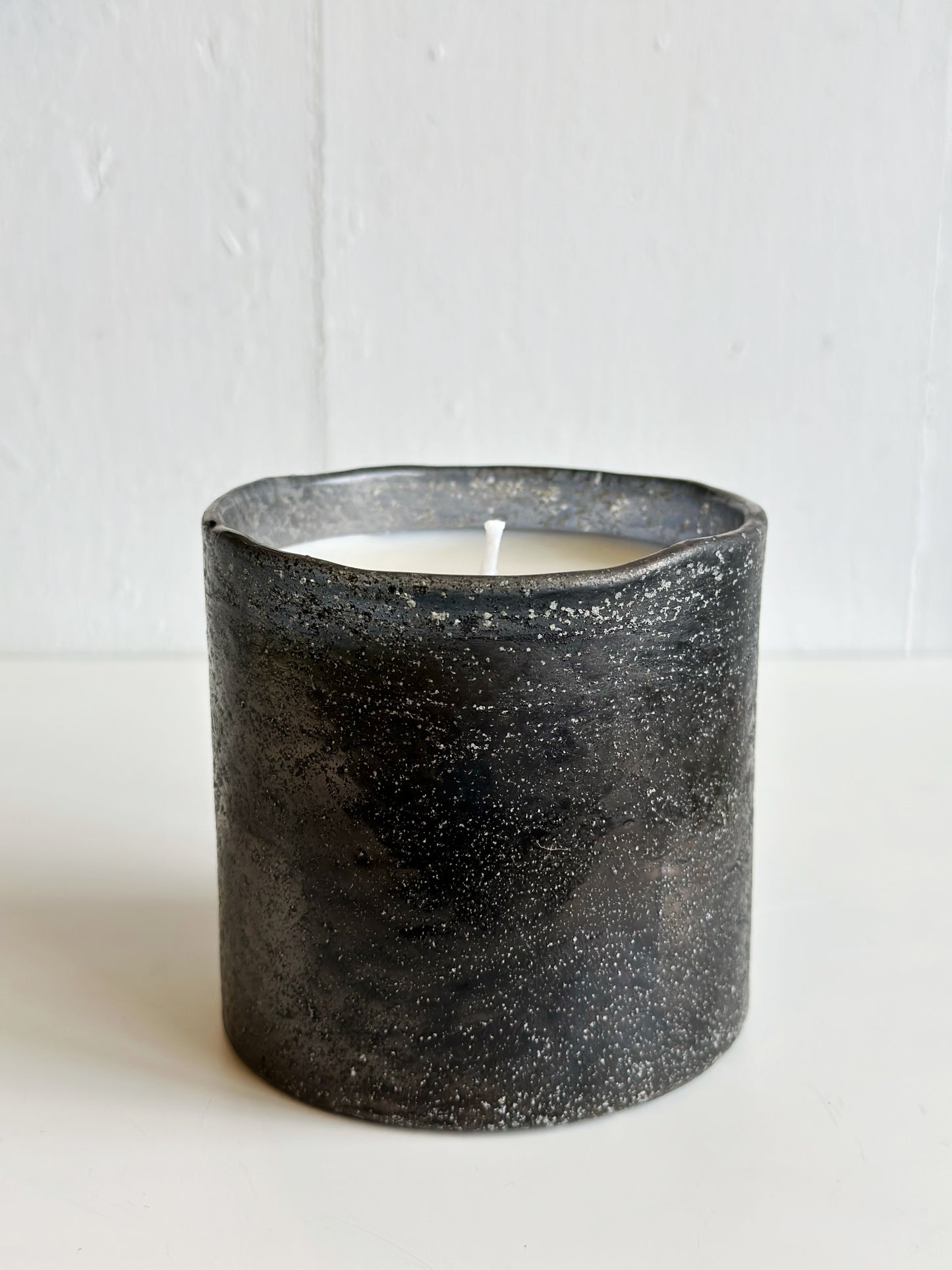 Artisan Blown Grey Glass Tumbler Candle ~ Grapefruit Pine