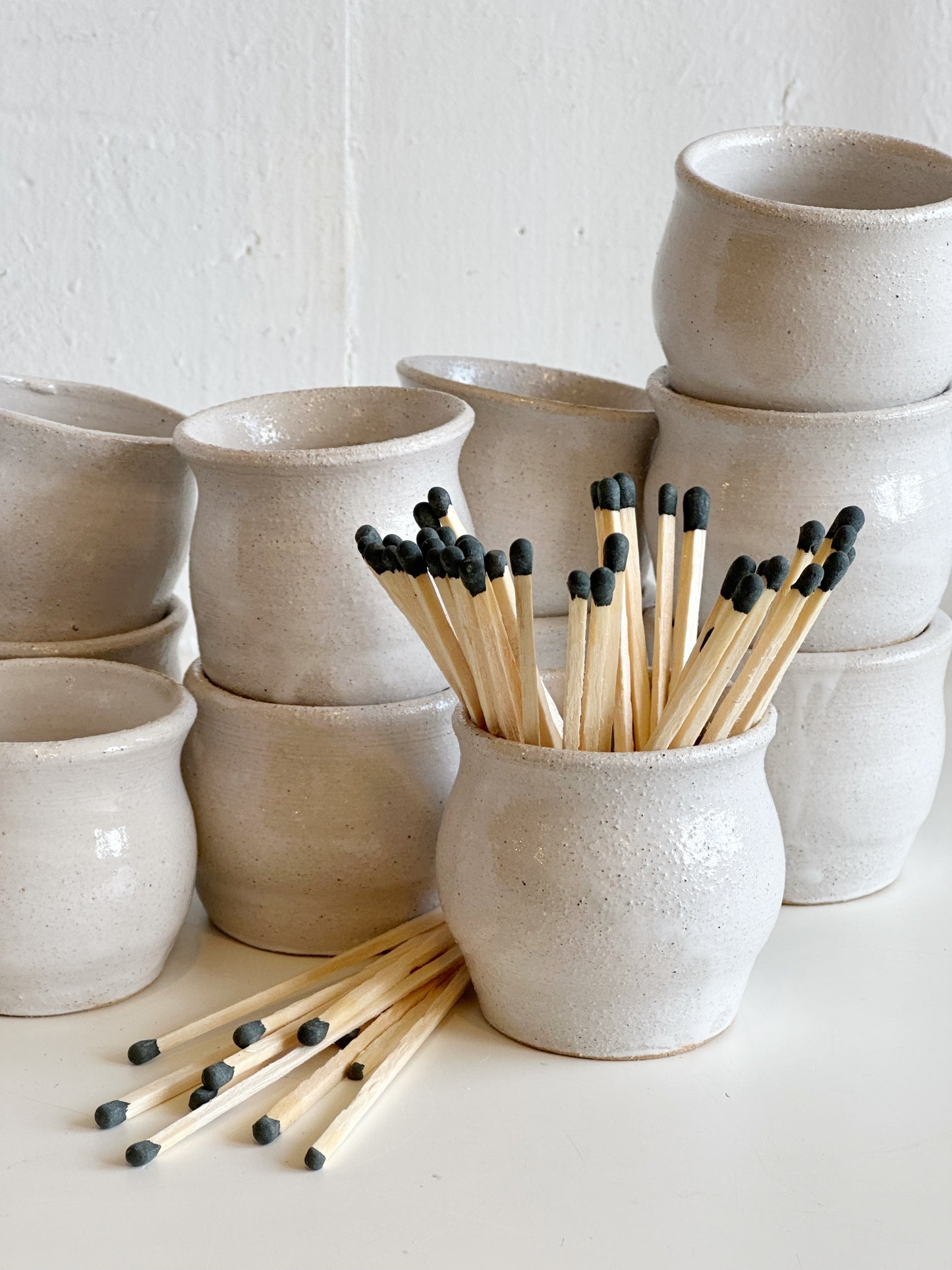 Stoneware Match or Toothpick Holder