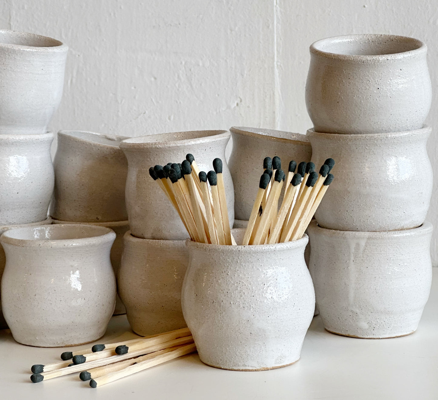 Stoneware Match or Toothpick Holder