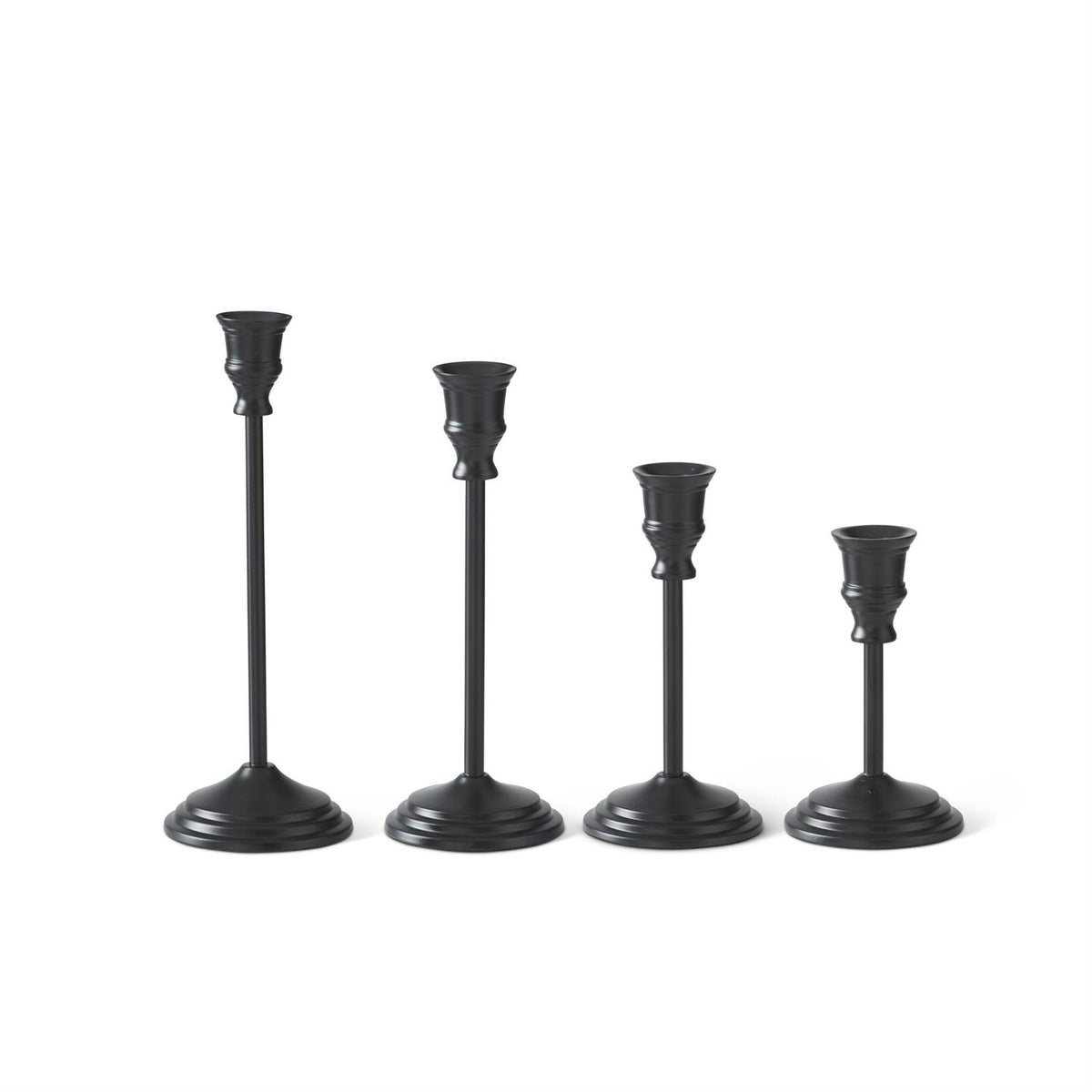 SLENDER BLACK METAL TAPER CANDLEHOLDER