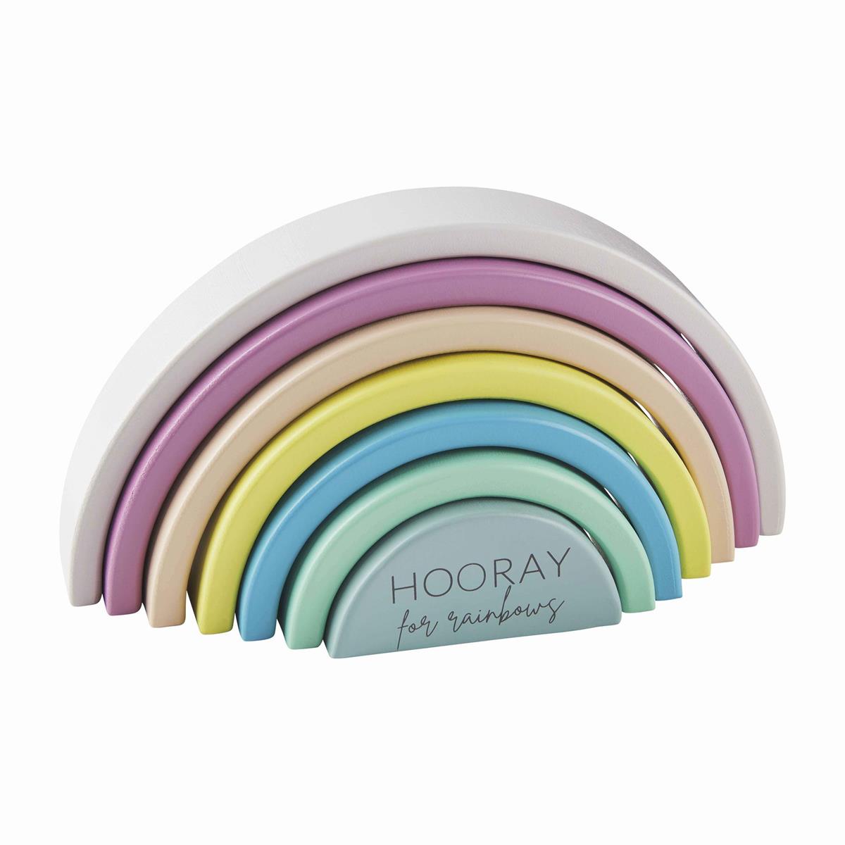 PASTEL WOOD RAINBOW STACKING TOY