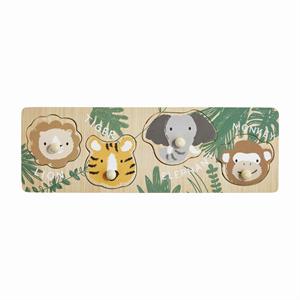 SAFARI ANIMAL KNOB WOOD PUZZLE