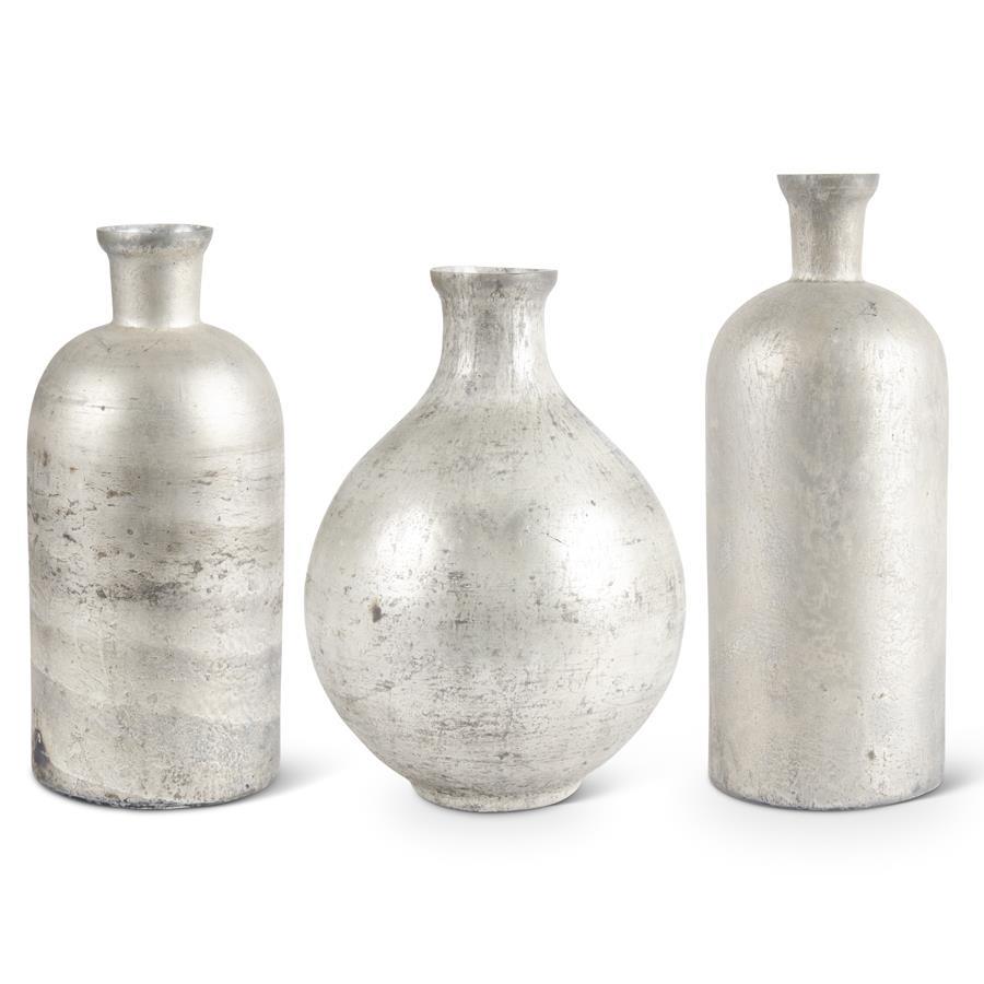 Antiqued Gray Gold Vases