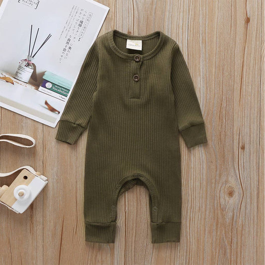 Baby Cotton Knitted Style  Cardigan Jumpsuit