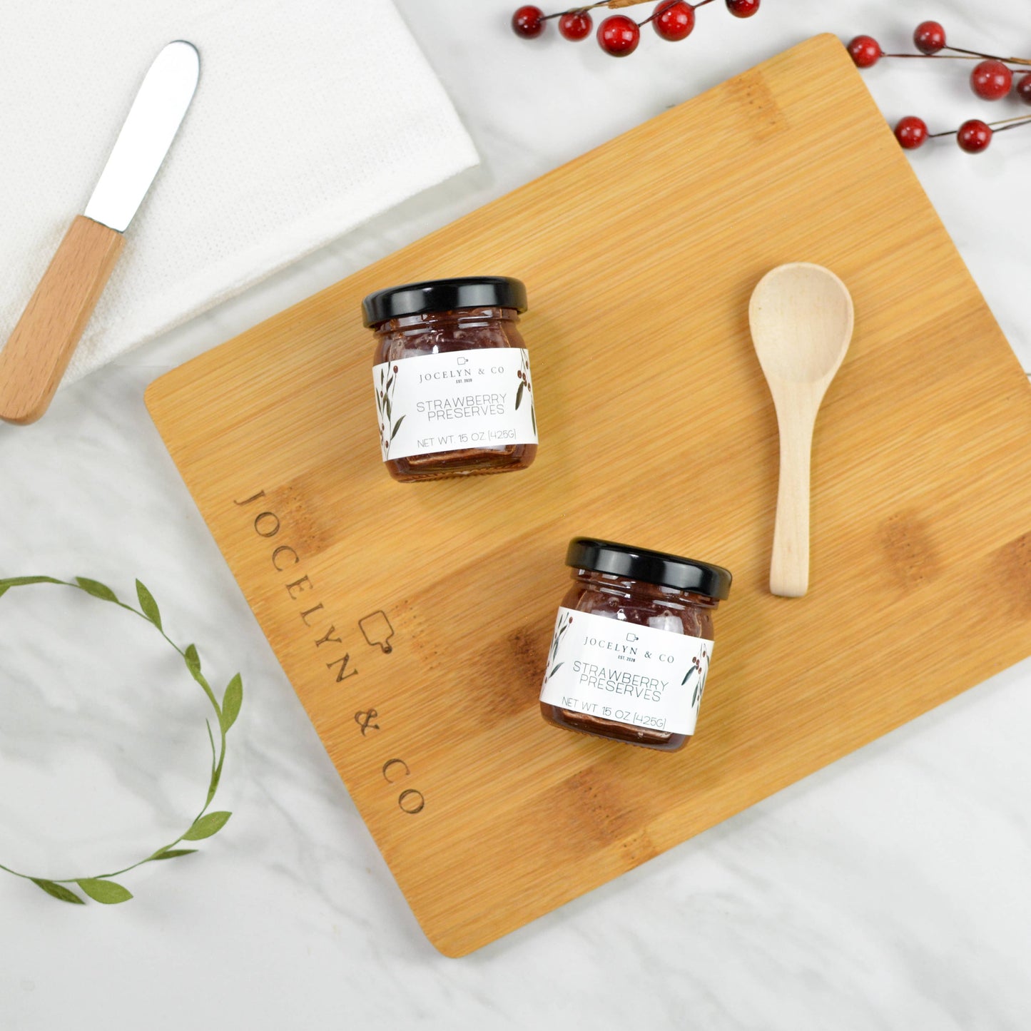 Holiday Strawberry Preserves Jar - Premium