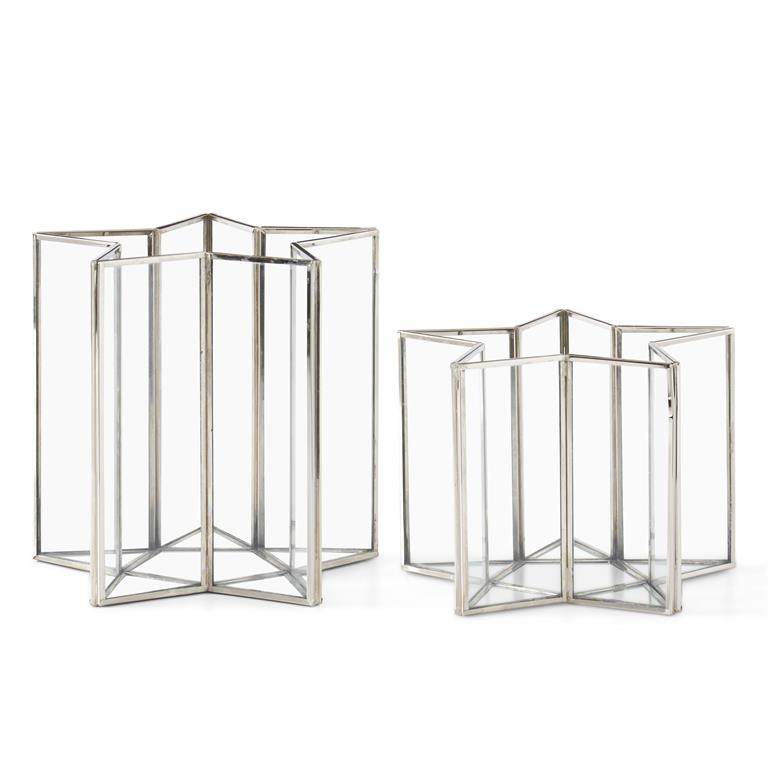Glass Star Lanterns w/Silver Trim