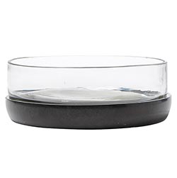 Black Marble & Glass Bowl