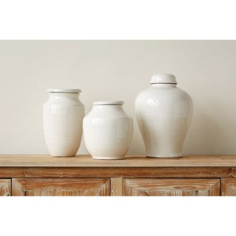 White Urn Cachepot with lid