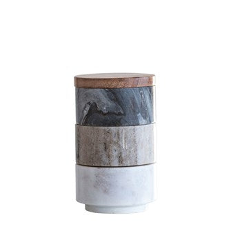Set/3 Marble stacking pinch pots
