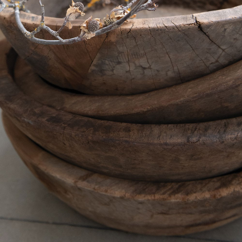 20" Round Teak Wood bowl